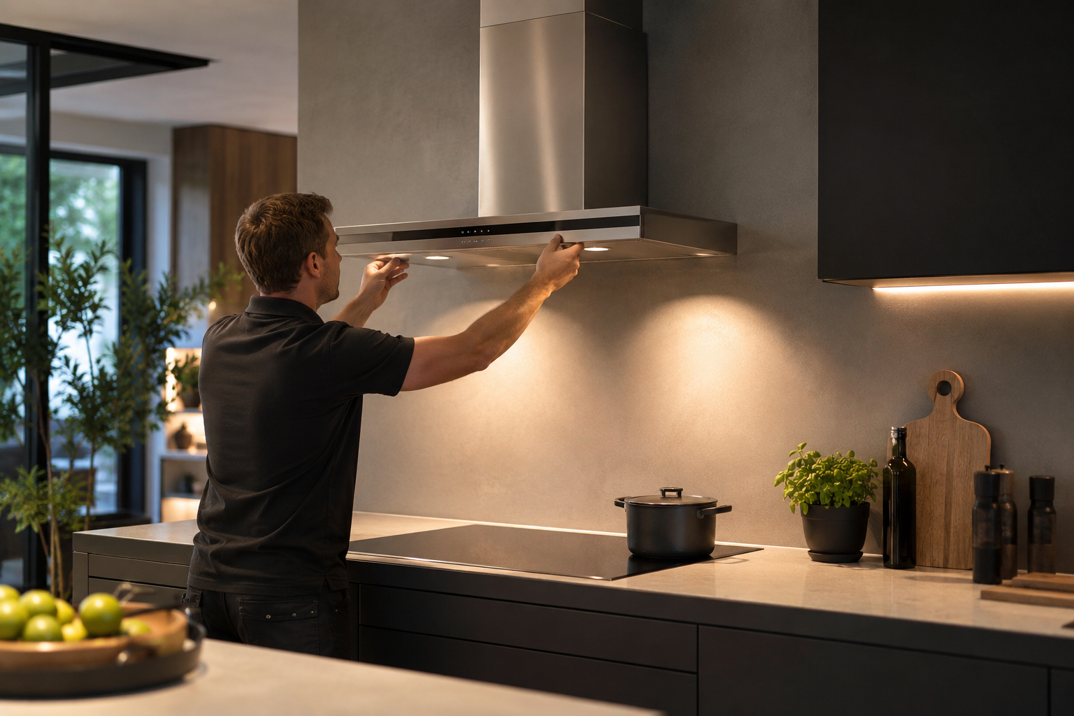 Hoe hoog moet een afzuigkap hangen in een moderne keuken boven een inductie- of gaskookplaat.