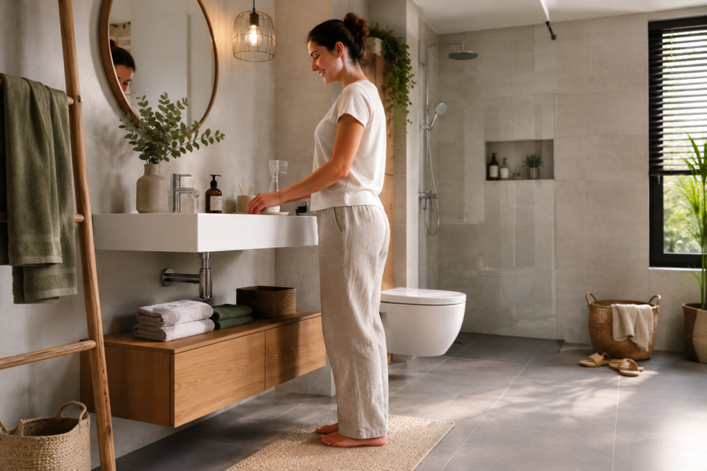 hoe hoog wasbak badkamer moderne wastafel op juiste hoogte gemonteerd voor optimaal comfort